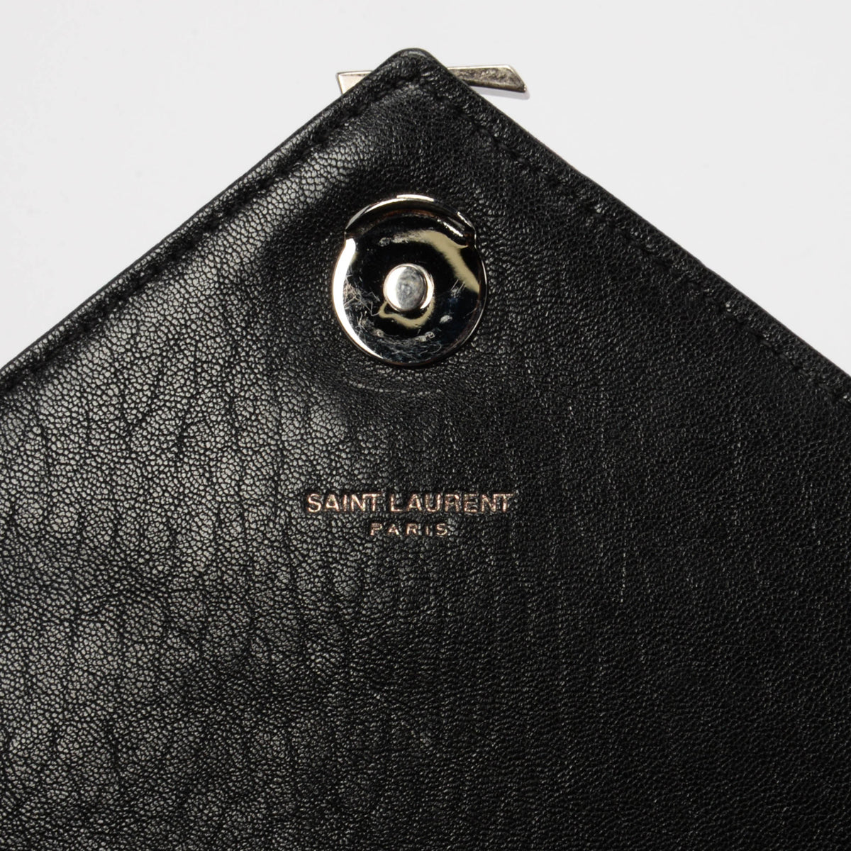 Saint Laurent Black Calfskin Large Monogram Envelope Satchel