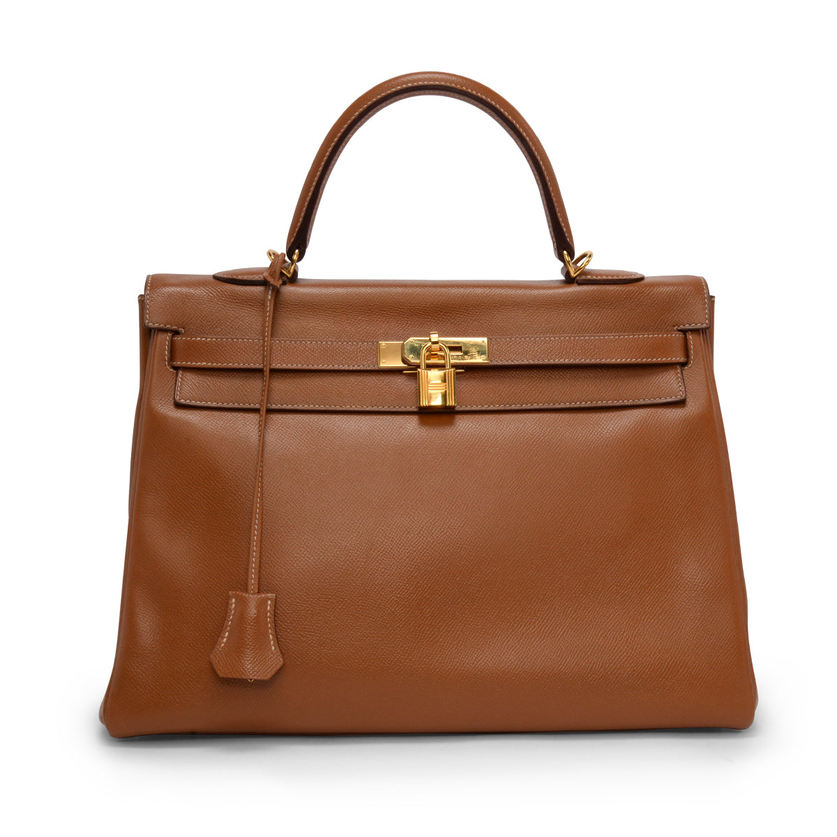 Hermes Vintage Gold Courchevel Kelly 35 GHW