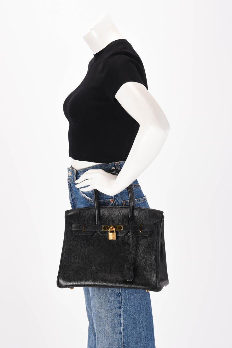 Hermes Black Ardennes Birkin 30 GHW
