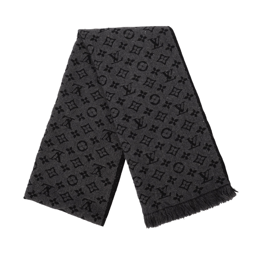 Louis Vuitton Charcoal Wool Monogram Classic Scarf