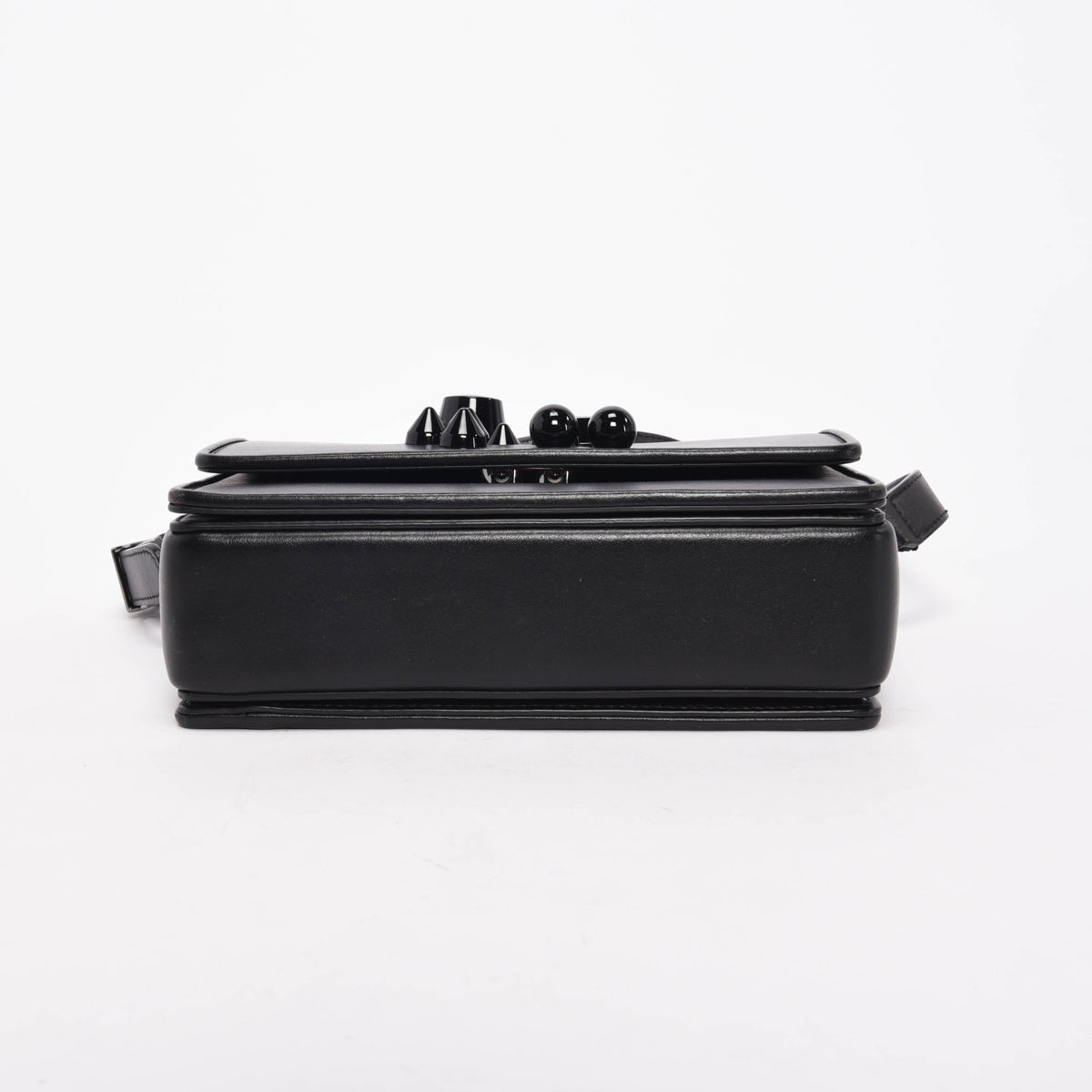 Christian Louboutin Black Calfskin Studded Carasky Cross Body Bag