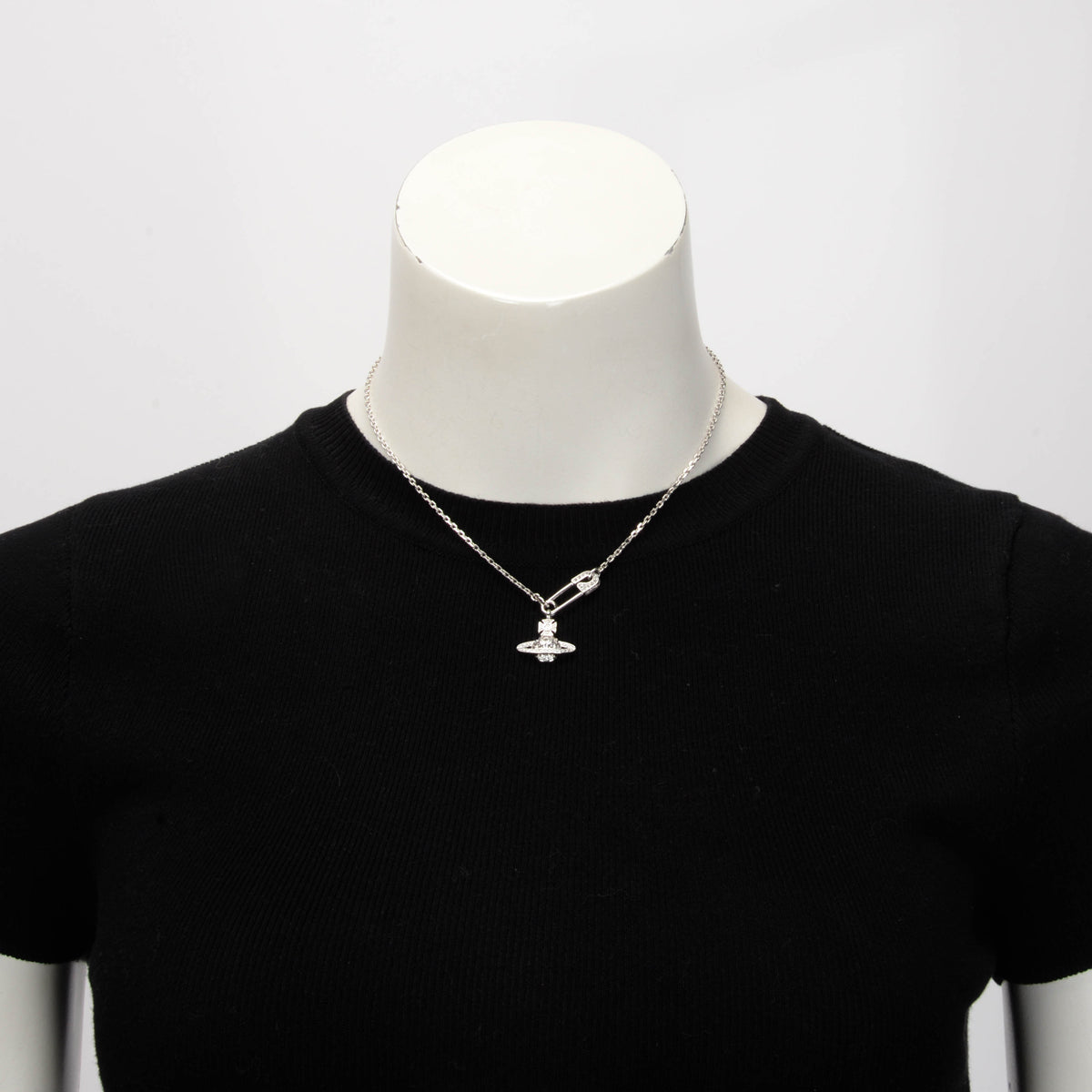 Vivienne Westwood Platinum Crystal Lucrece Pendant Necklace