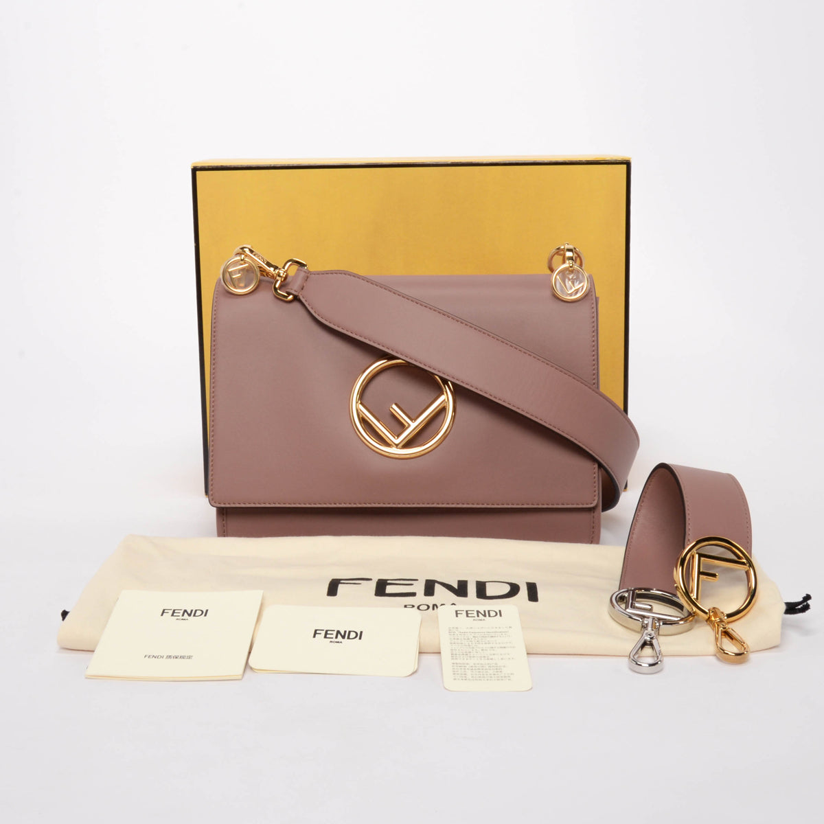 Fendi Rose Vitello Century Opaco Kan I F Shoulder Bag