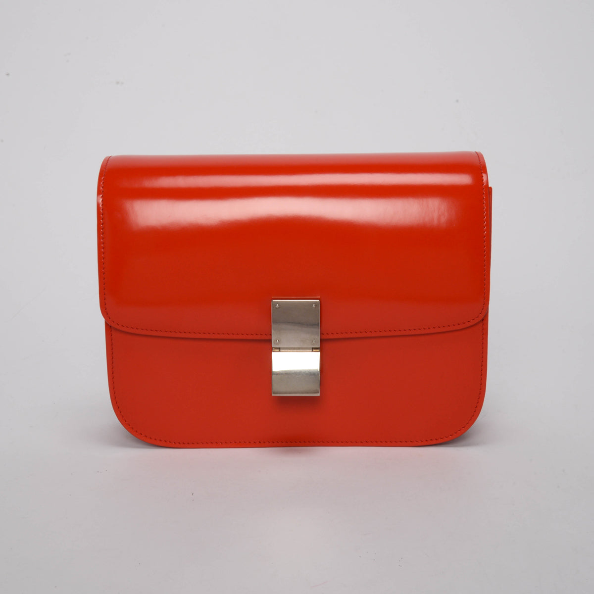 Celine Vermillion Hi-Shine Medium Classic Box Bag