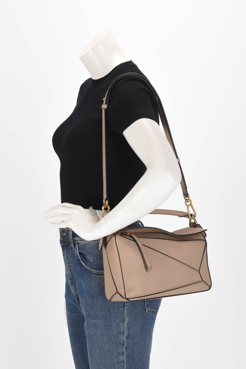 Loewe Sand Grained Calfskin Small Puzzle Bag