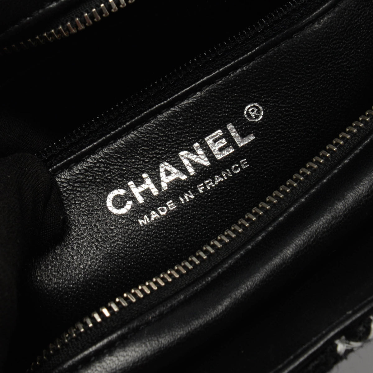 Chanel Black & White Diamond Tweed Resin Chain Shoulder Bag