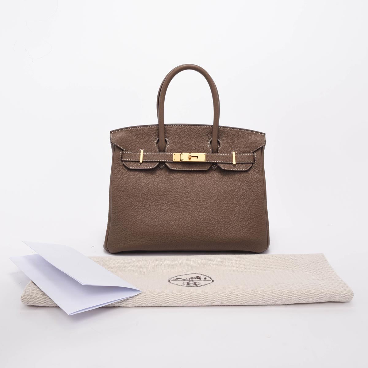 Hermes Etoupe Togo Birkin 30 GHW