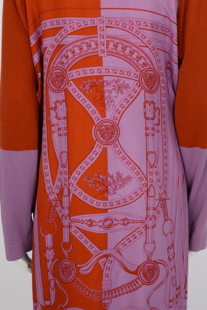 Hermes Violet Parme Silk Grand Tralala Belted Cardigan FR 46