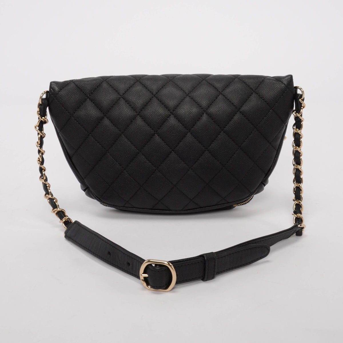 Chanel Black Quilted Caviar Business Affinity Waist Belt Bag