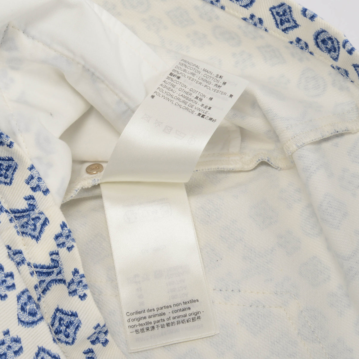 Louis Vuitton White Denim Blurred Monogram Mini Skirt FR 36