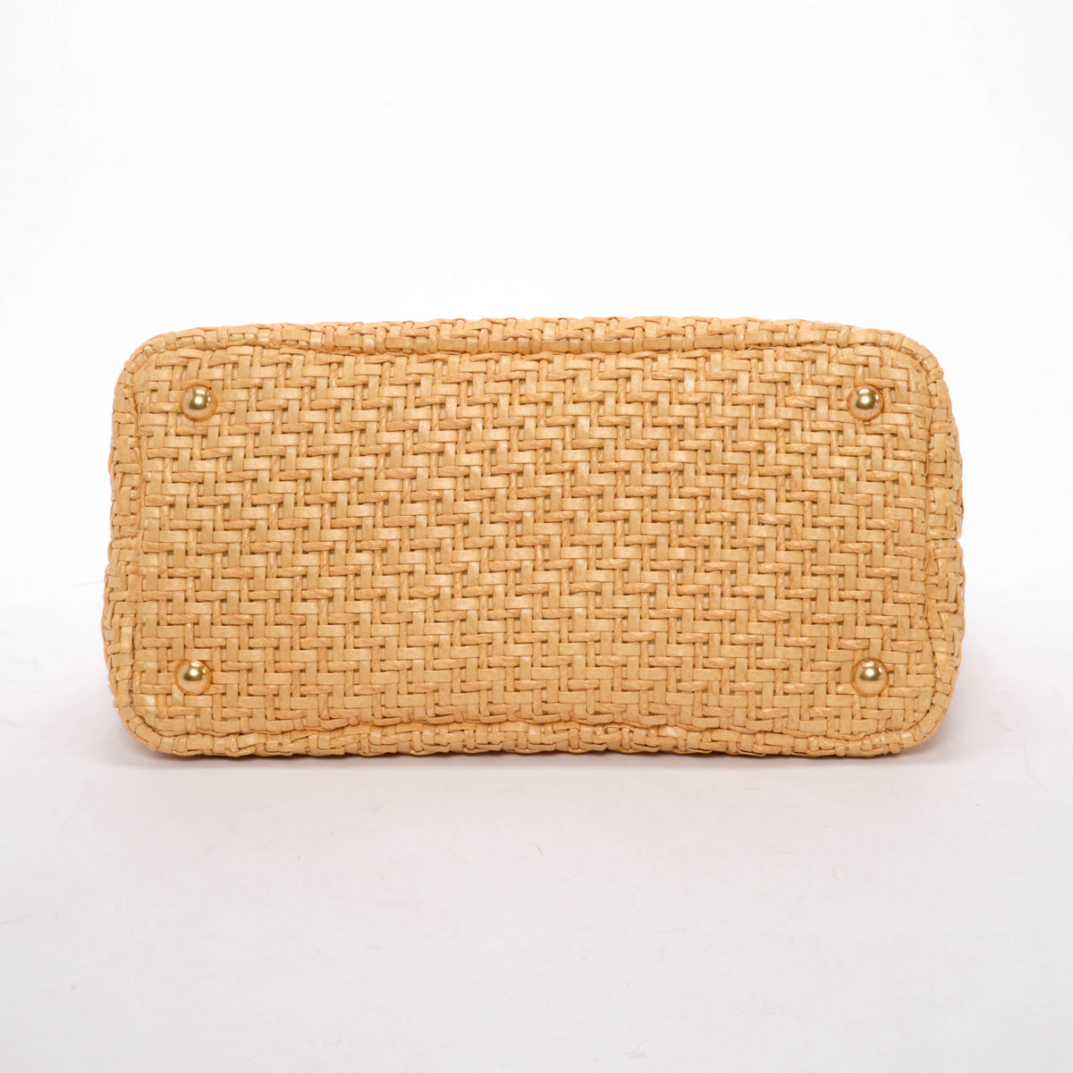 Prada Black Woven Raffia Basket Tote