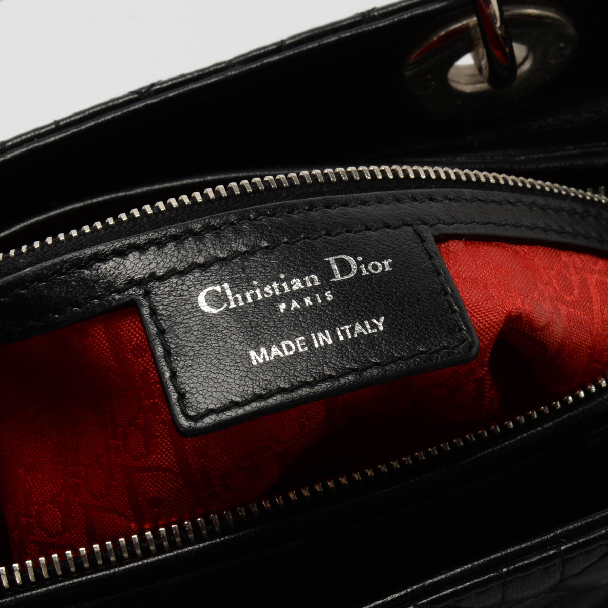Dior Black Cannage Lambskin Large Lady Dior Tote