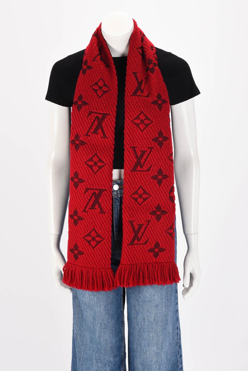 Louis Vuitton Rubis Wool Monogram Logomania Scarf