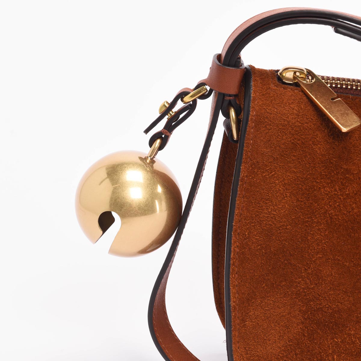 Burberry Tobacco Suede Shield Sling Bag