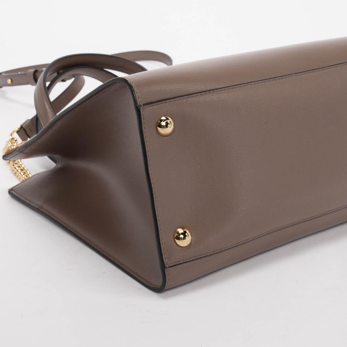 Ferragamo Taupe Calfskin Vara Bow Tote