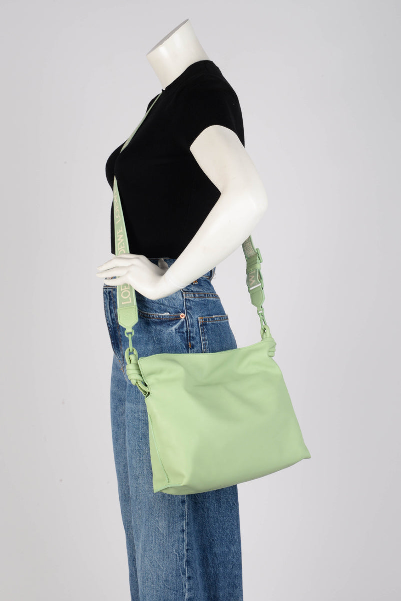 Loewe Mint Green Nappa Medium Monochrome Flamenco Clutch