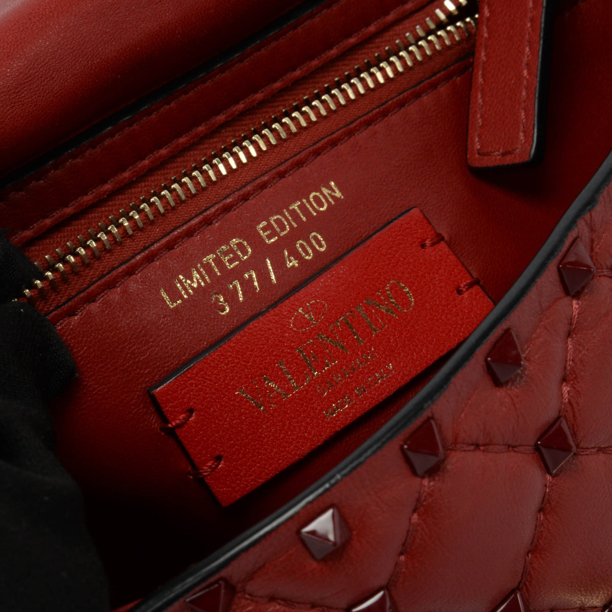 Valentino Red Calfskin Medium Rockstud On Love Bag