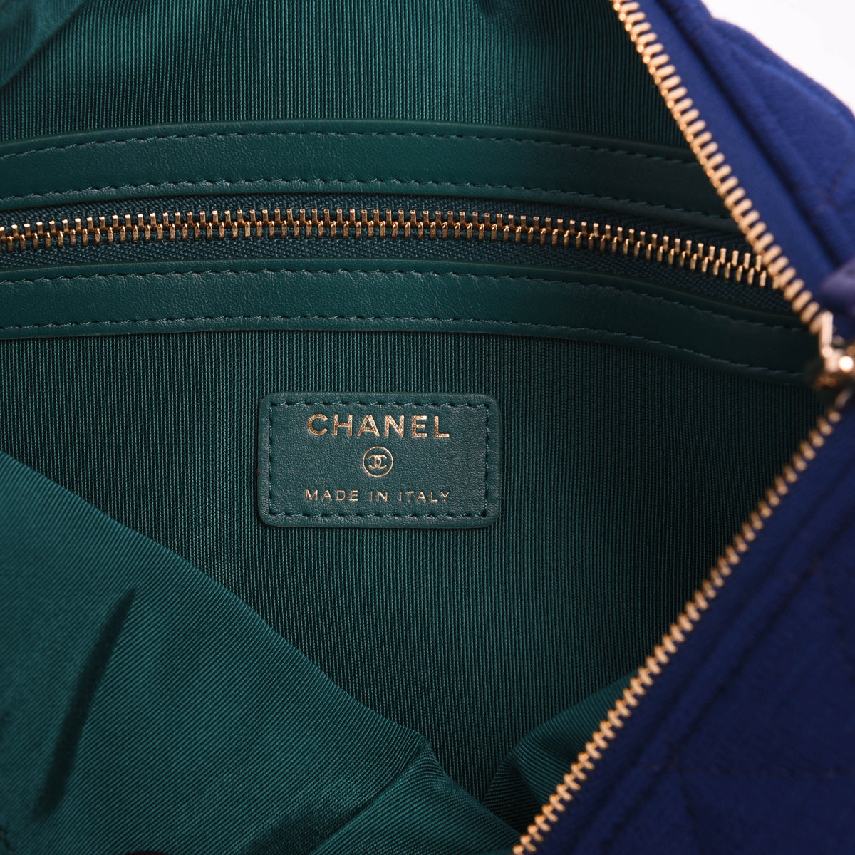 Chanel Cobalt Quilted Jersey Medium O-Case