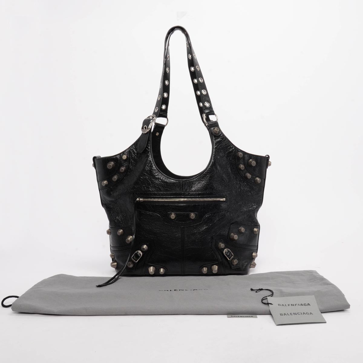 Balenciaga Black Arena Lambskin Le Cagole Carry All Tote