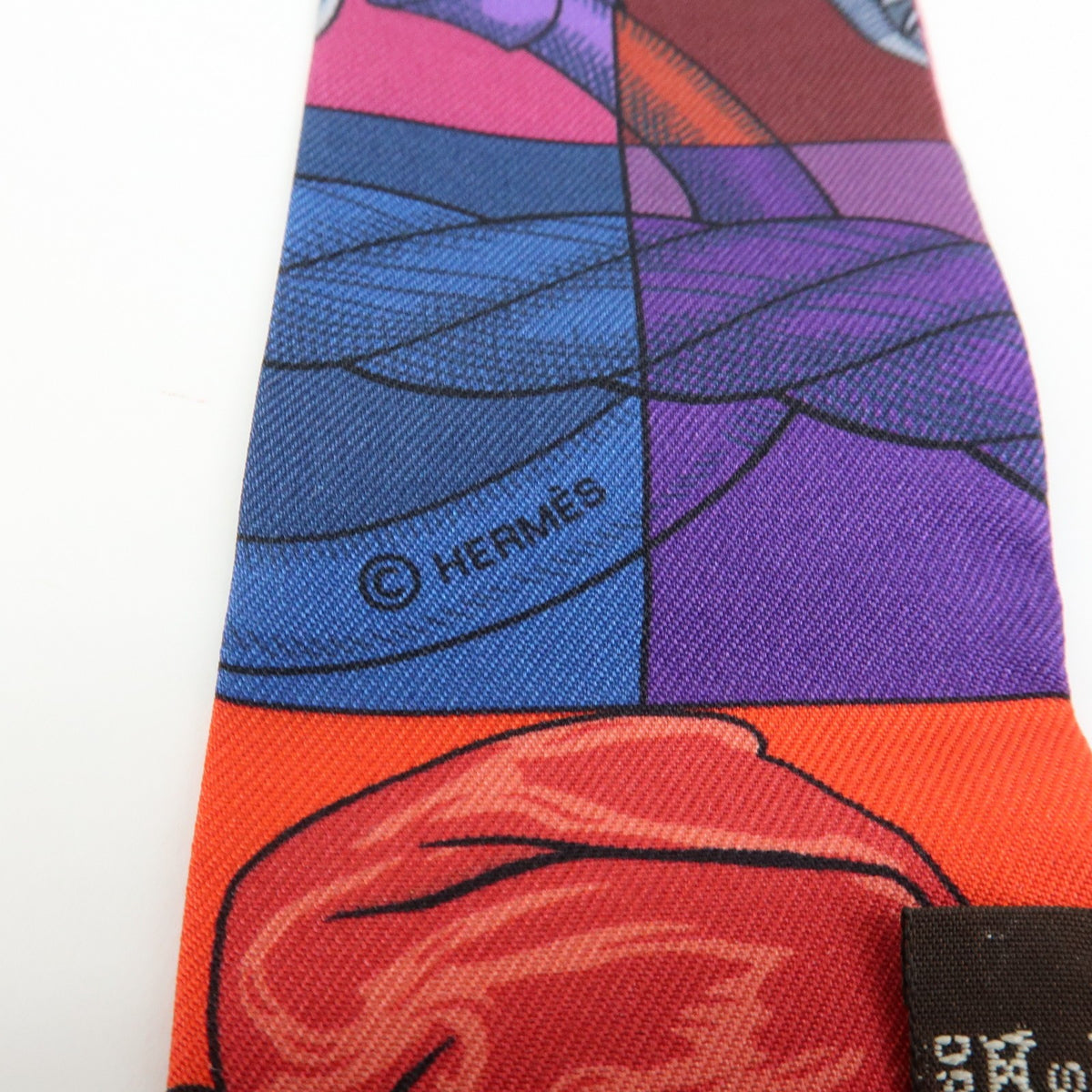 Hermes Red & Blue Cavalleria d'Etriers Twilly