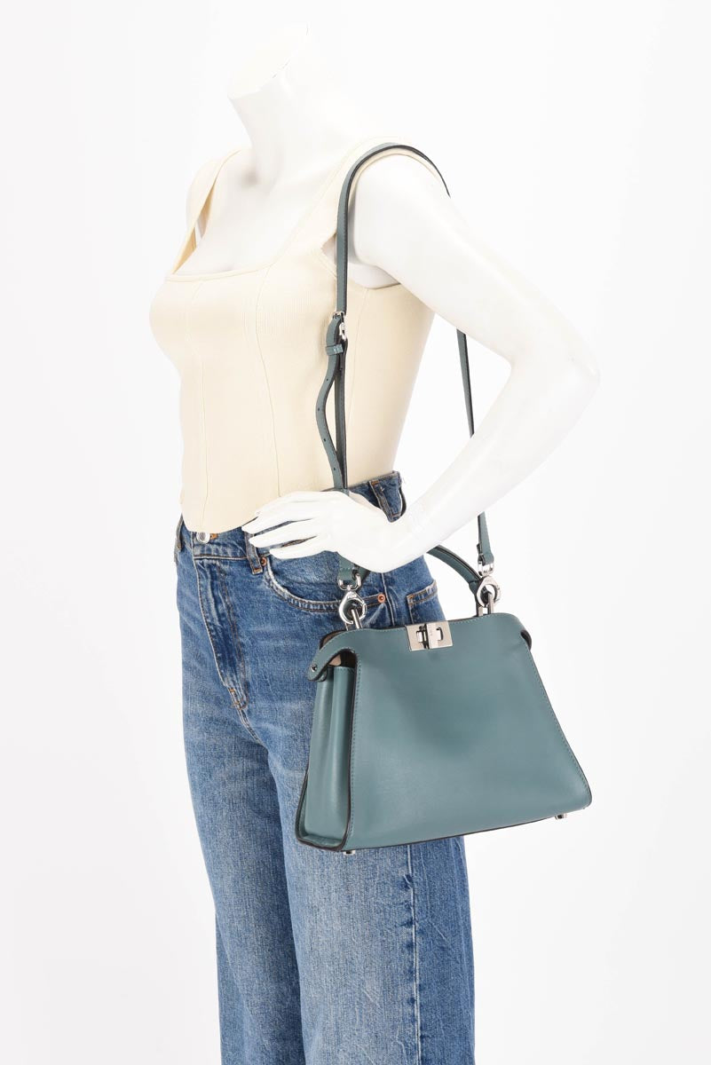 Fendi Mist Green Calfskin Peekaboo Iconic Essentially Bag