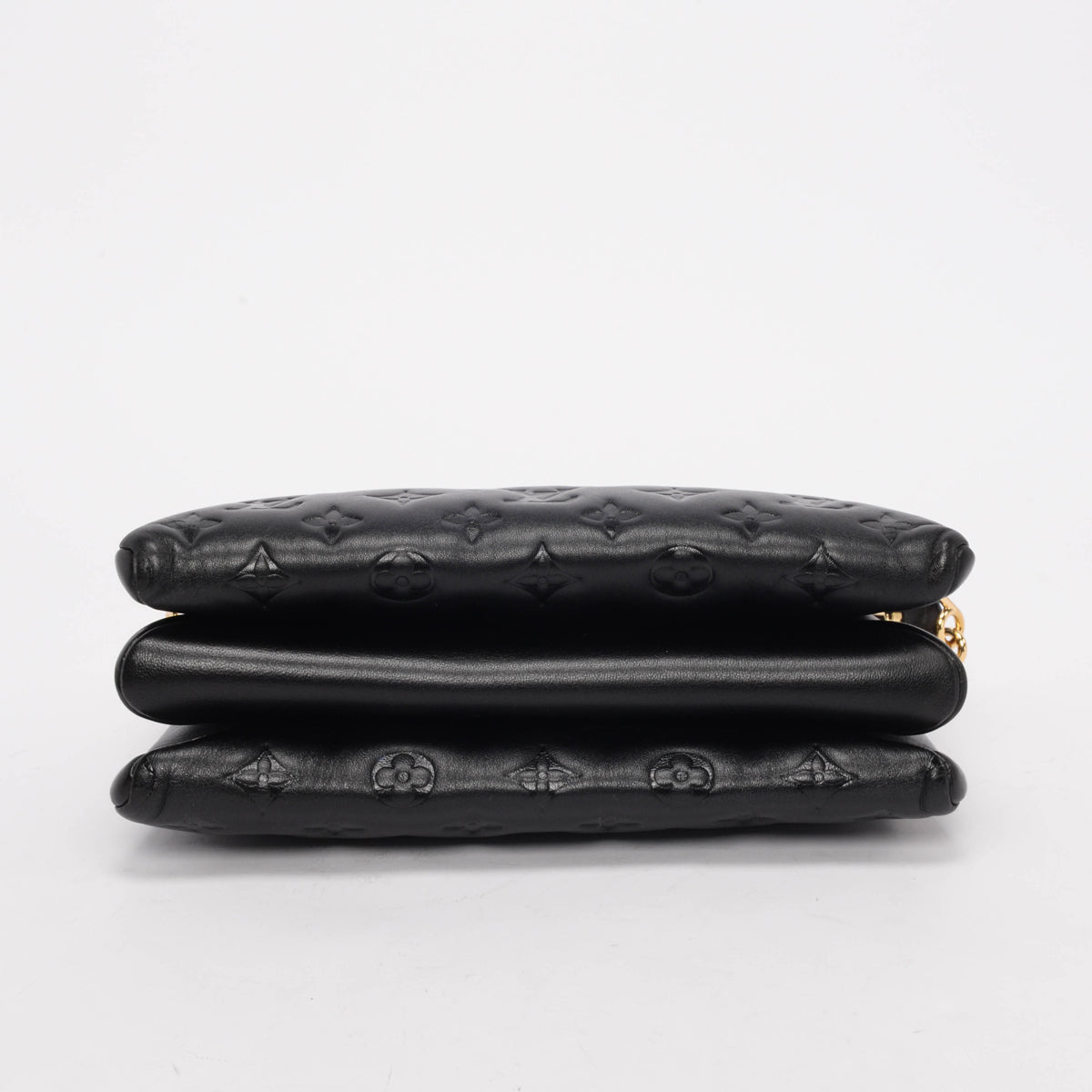 Louis Vuitton Black Monogram Embossed Lambskin Coussin PM Bag