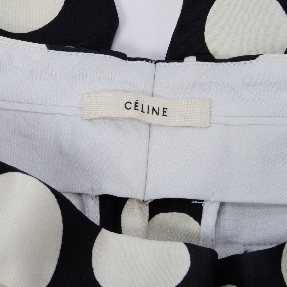 Celine Black & White Polka Dot Pants FR 38