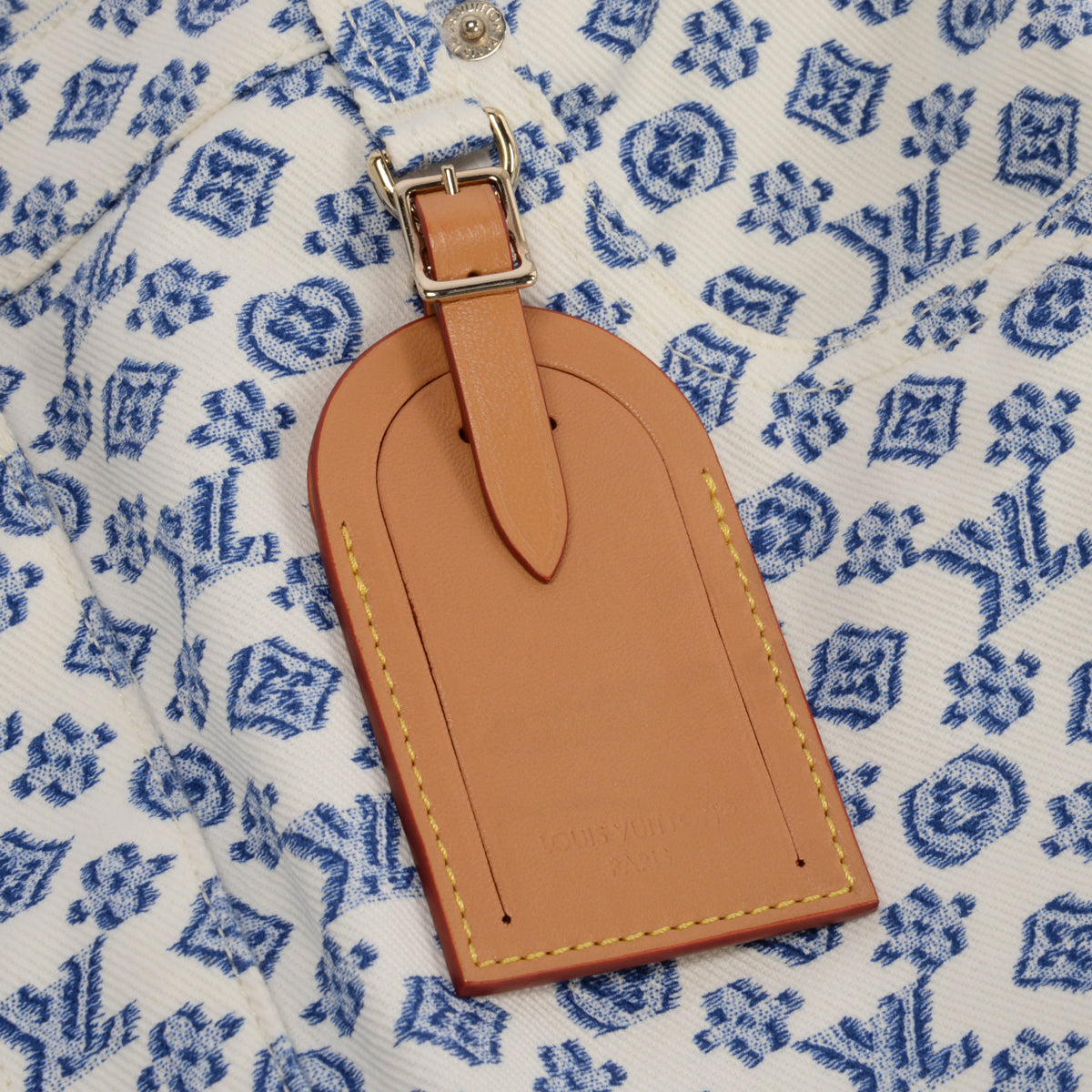Louis Vuitton White Denim Blurred Monogram Mini Skirt FR 36