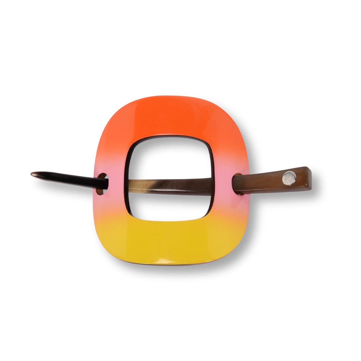 Hermes Sunset Buffalo Horn Lacquer Hair Pin