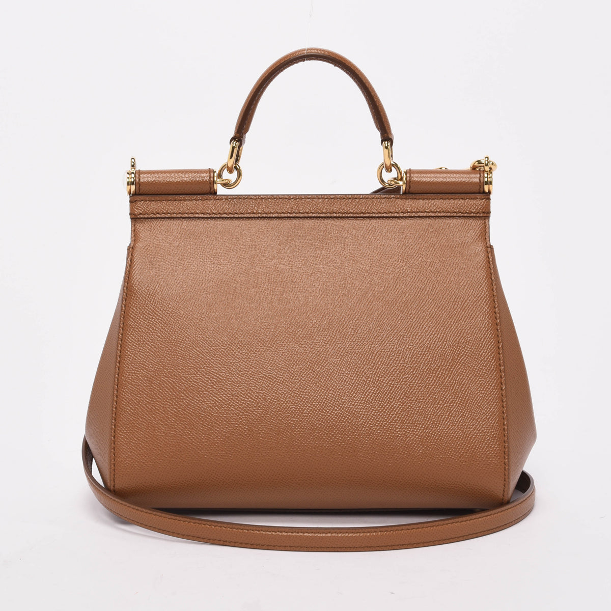 Dolce & Gabbana Camel Dauphine Leather Medium Sicily Bag