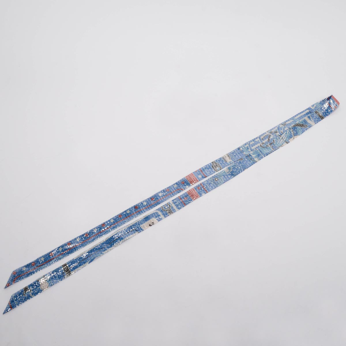 Hermes Blue Silk & Lurex Disco Coaching Twillon