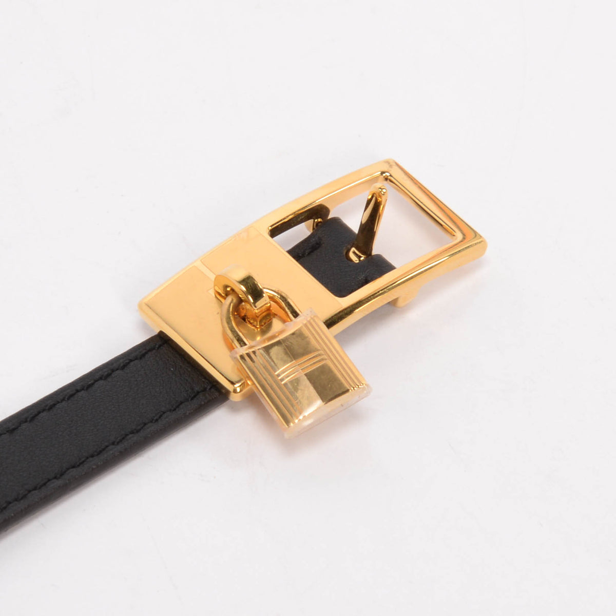 Hermes Black & Gold Epsom Lucky 15 Reversible Belt