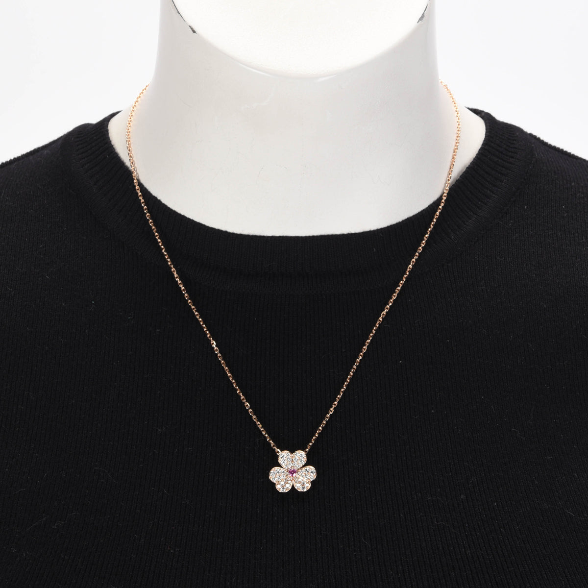 Van Cleef & Arpels Rose Gold & Sapphire Small Model Frivole Necklace