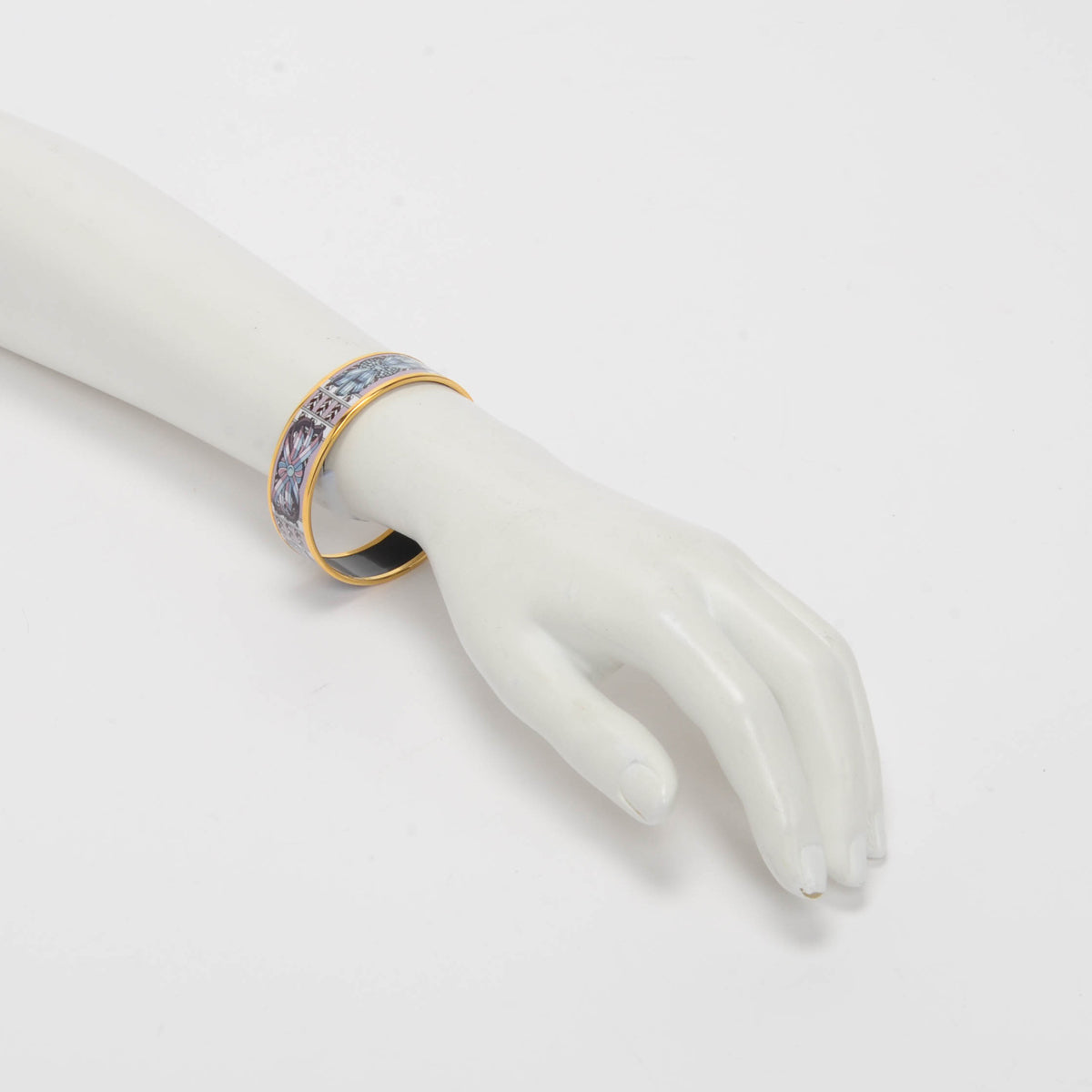 Hermes Pink Enamel Rubans de Cheval Bangle GHW