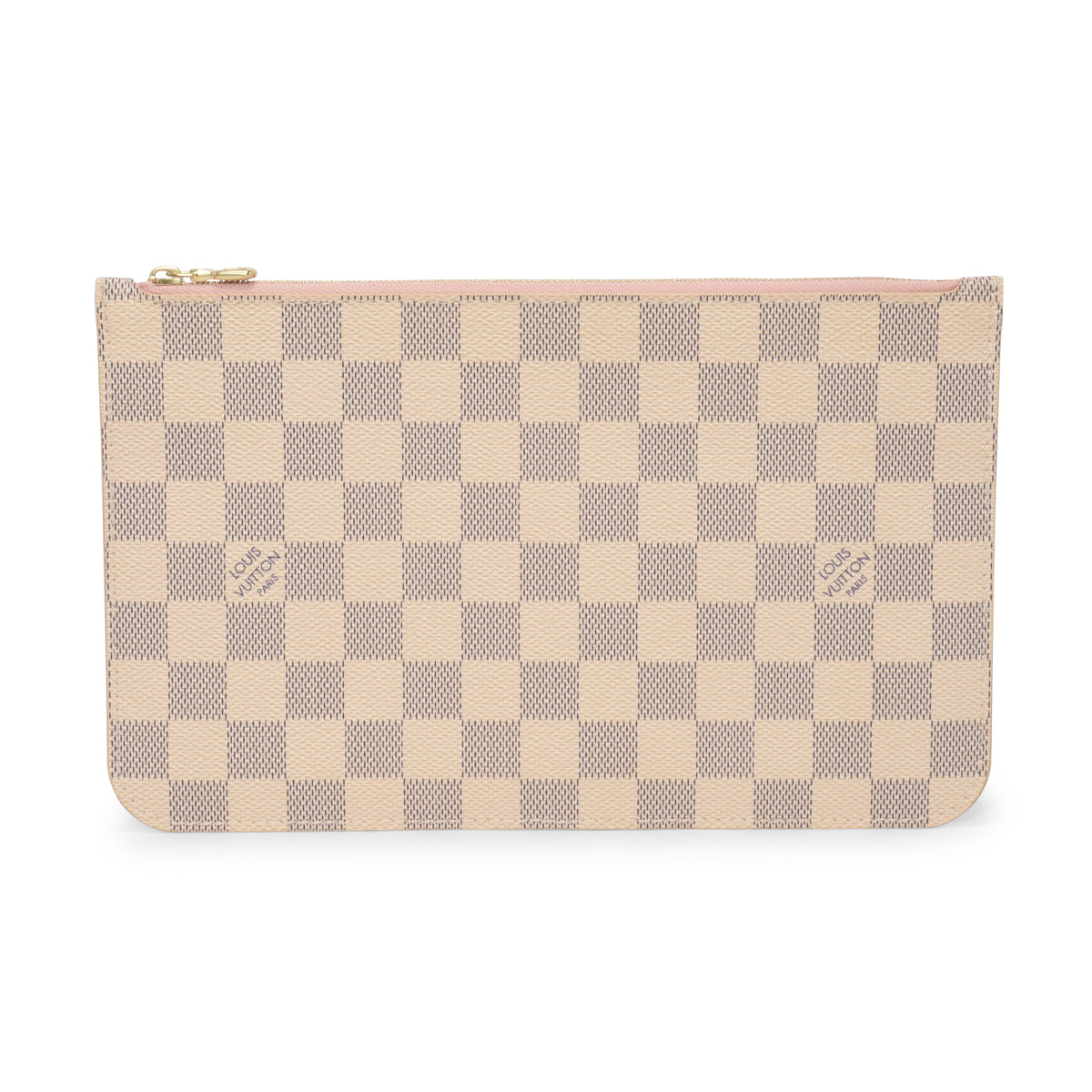 Louis Vuitton Rose Ballerine Damier Azur Neverfull Pouch