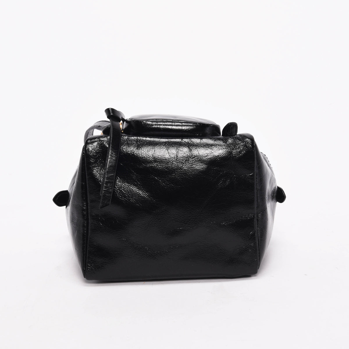 Prada Black Distressed Leather Dangle Mini Bag