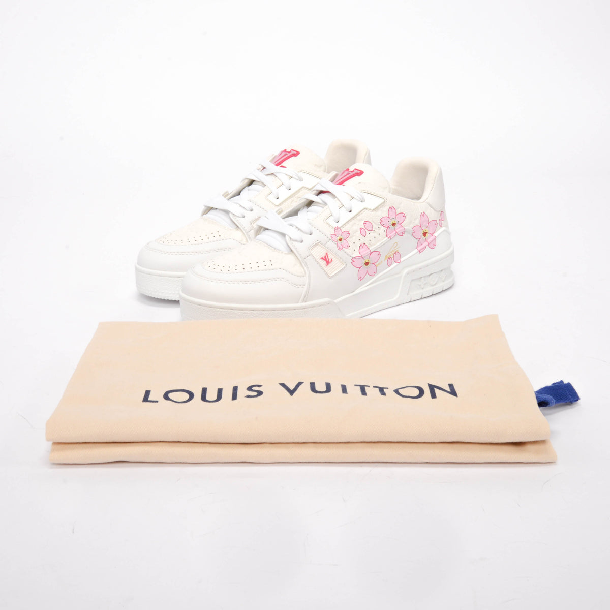 Louis Vuitton x TM Embossed Monogram Cherry Blossom Trainer Sneakers 38