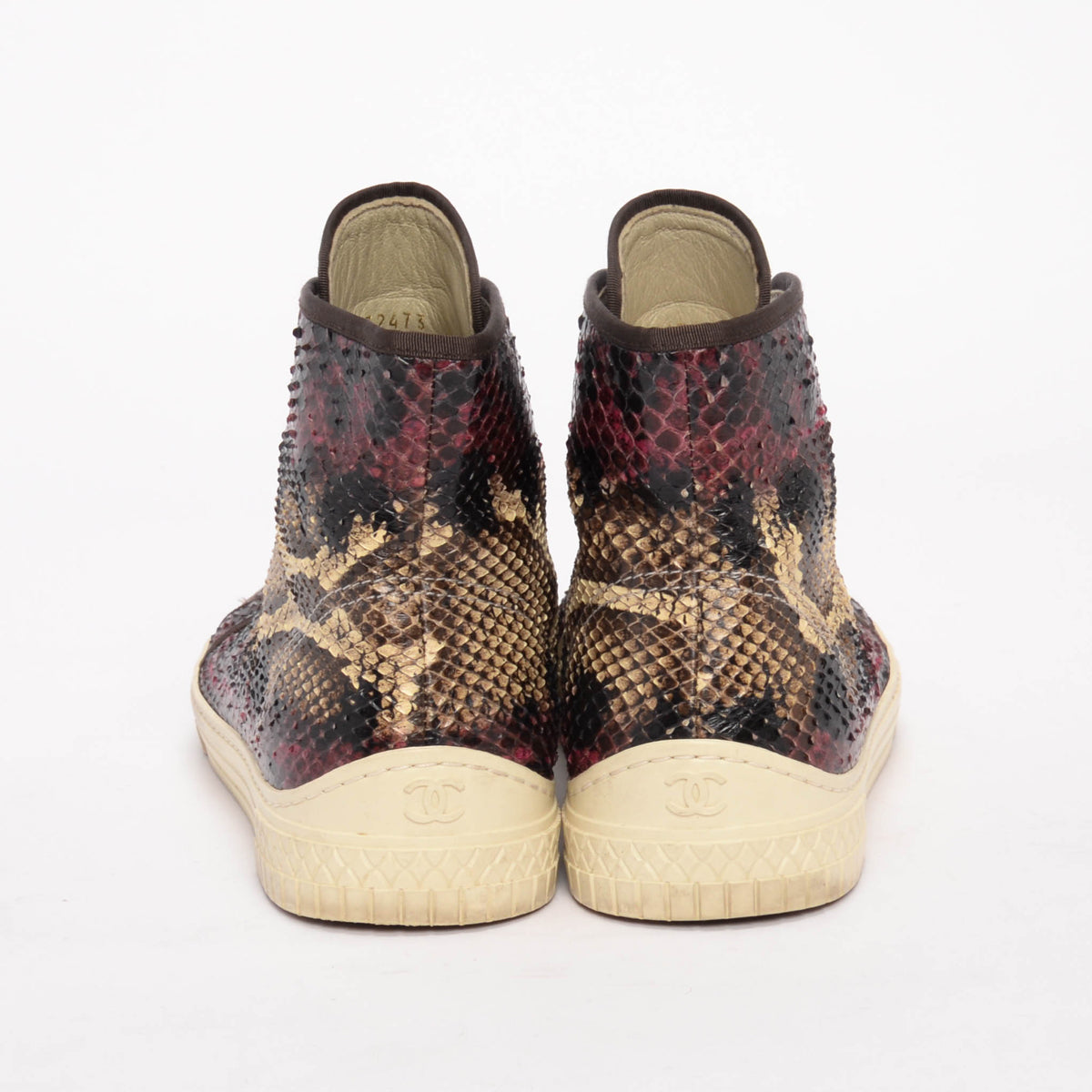 Chanel Multi Colour Python Hi-Top Sneakers 38.5
