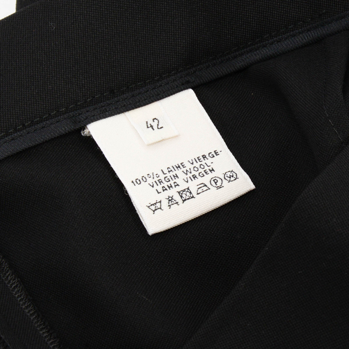 Hermes Black Wool Straight Leg Pants FR 42