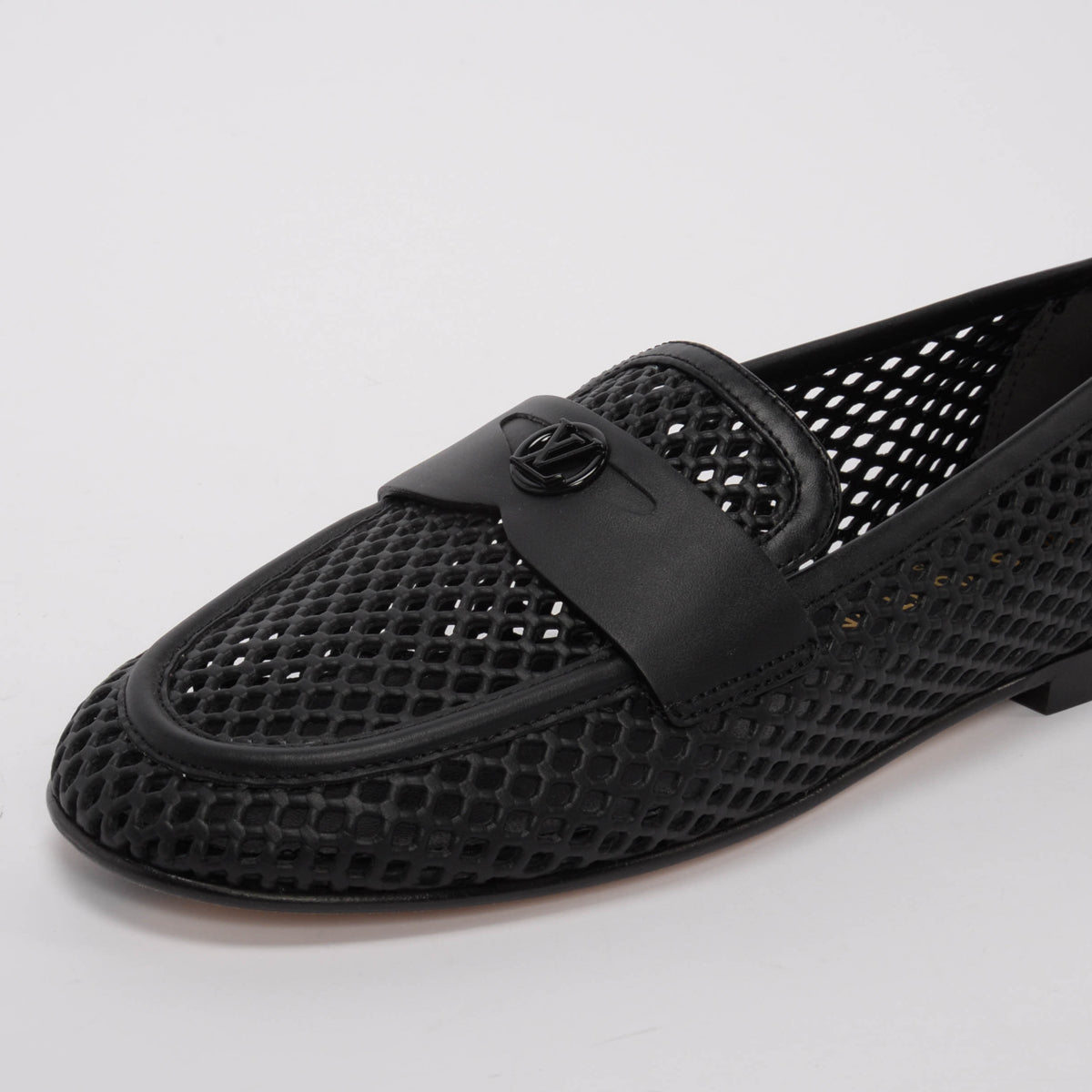 Louis Vuitton Black Perforated Calfskin Soho Flat Loafers 39