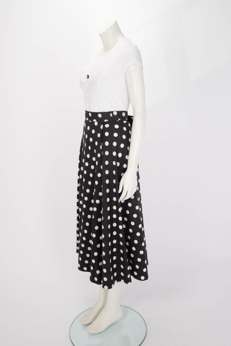 Zimmermann Black & White Linen Bellitude Wrap Skirt 0