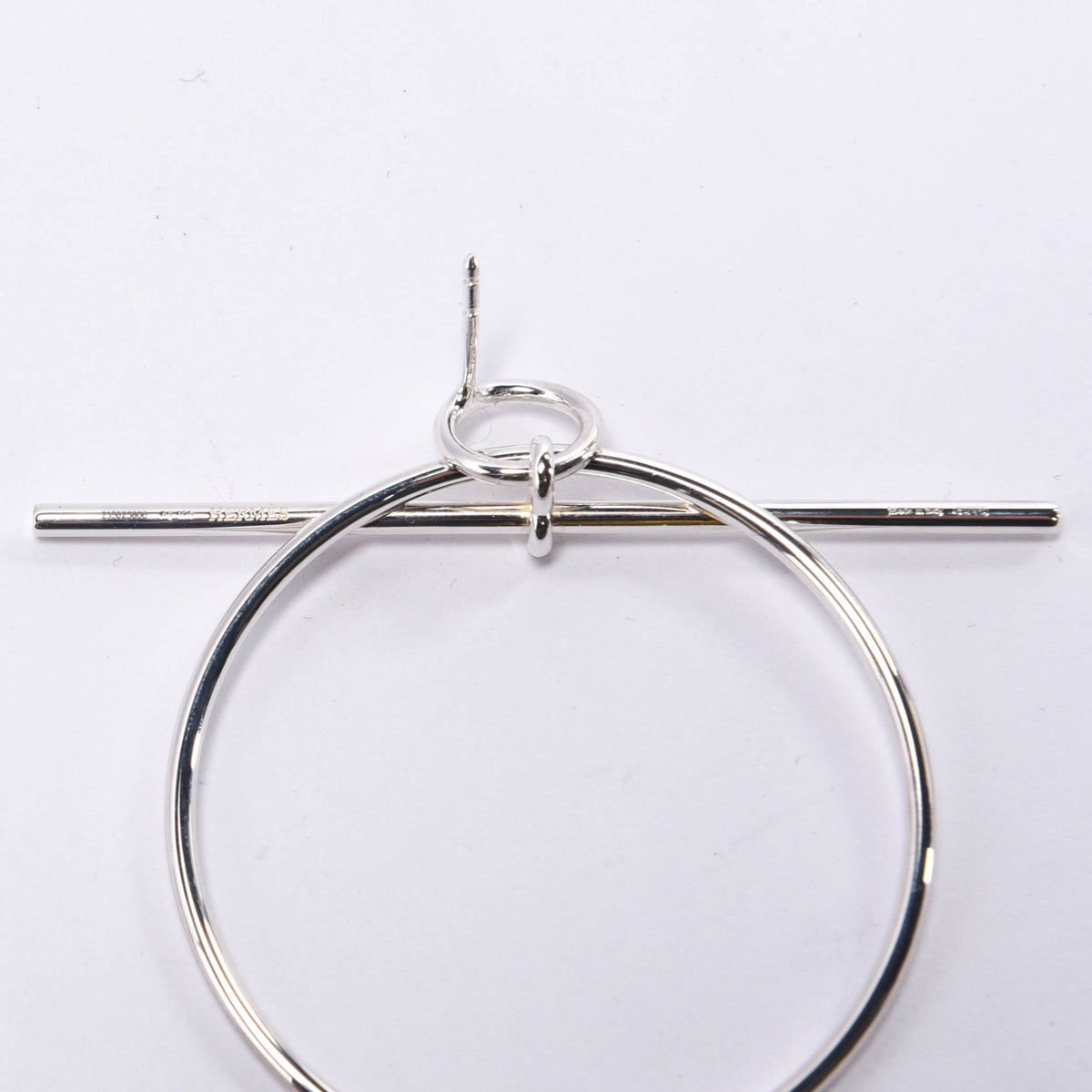 Hermes Sterling Silver Medium Loop Earrings