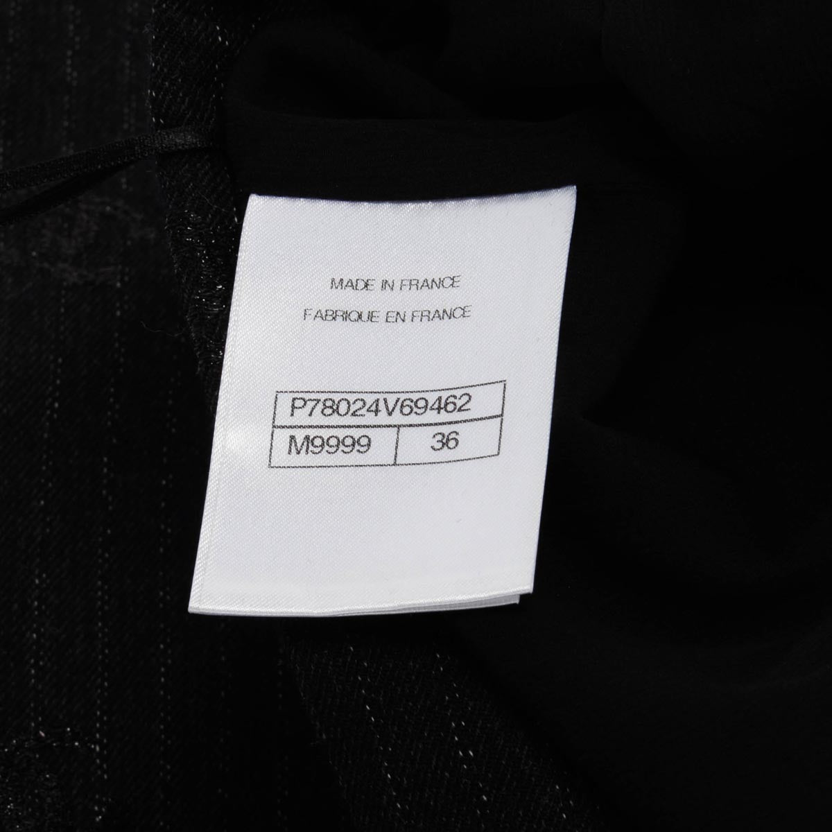 Chanel Black Pinstriped CC Pants FR 36