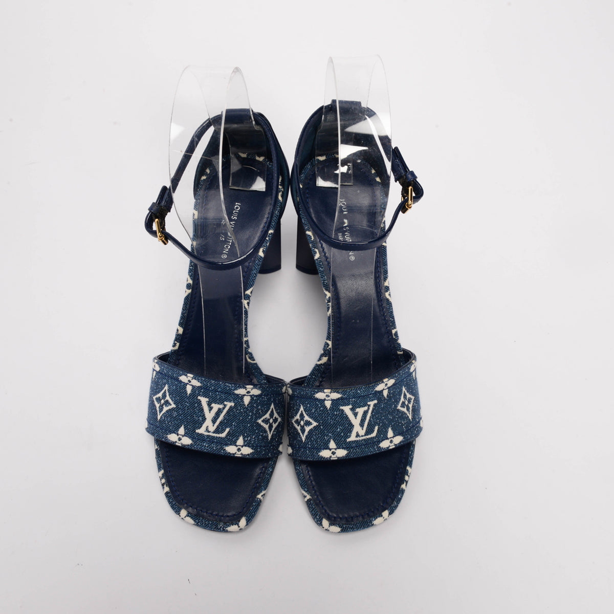 Louis Vuitton Blue Monogram Denim Silhouette Sandals 41