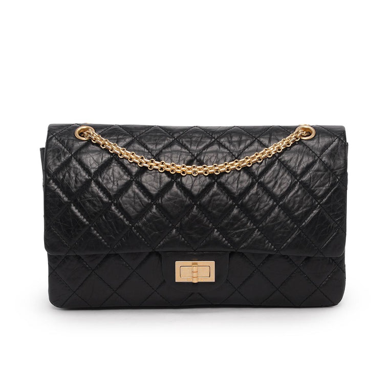 Chanel Black Calfskin 50th Anniversary Reissue 227 Flap Bag