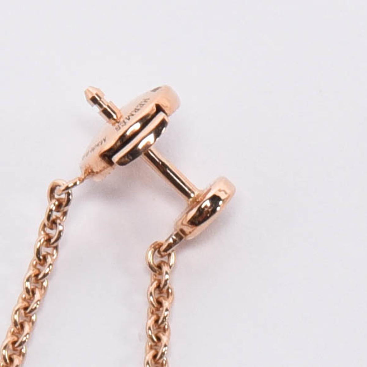Hermes 18k Rose Gold Chaine D'ancre Mini Punk Earrings