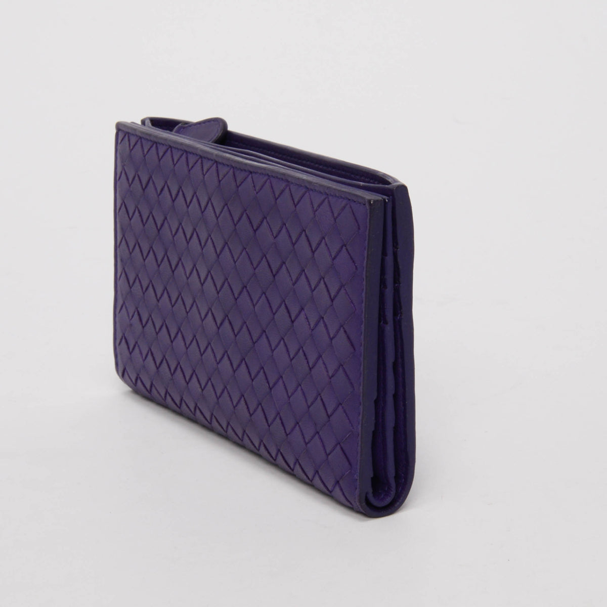 Bottega Veneta Purple Nappa Intrecciato Bi-Fold Wallet