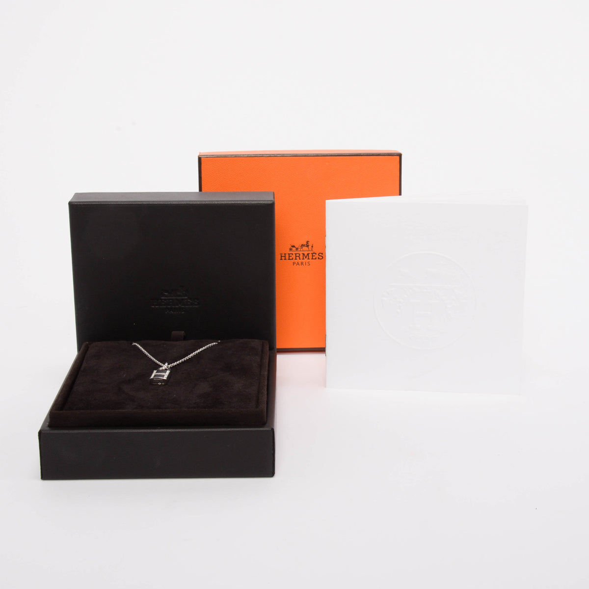 Hermes 18k White Gold & Diamond Kelly Cadenas Necklace