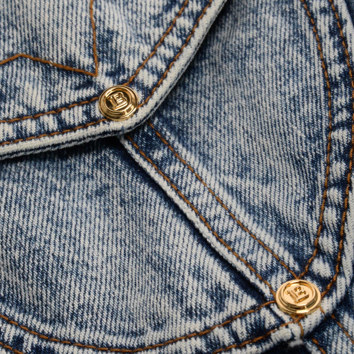 Balmain Blue Distressed Denim Shirt Jacket FR 40