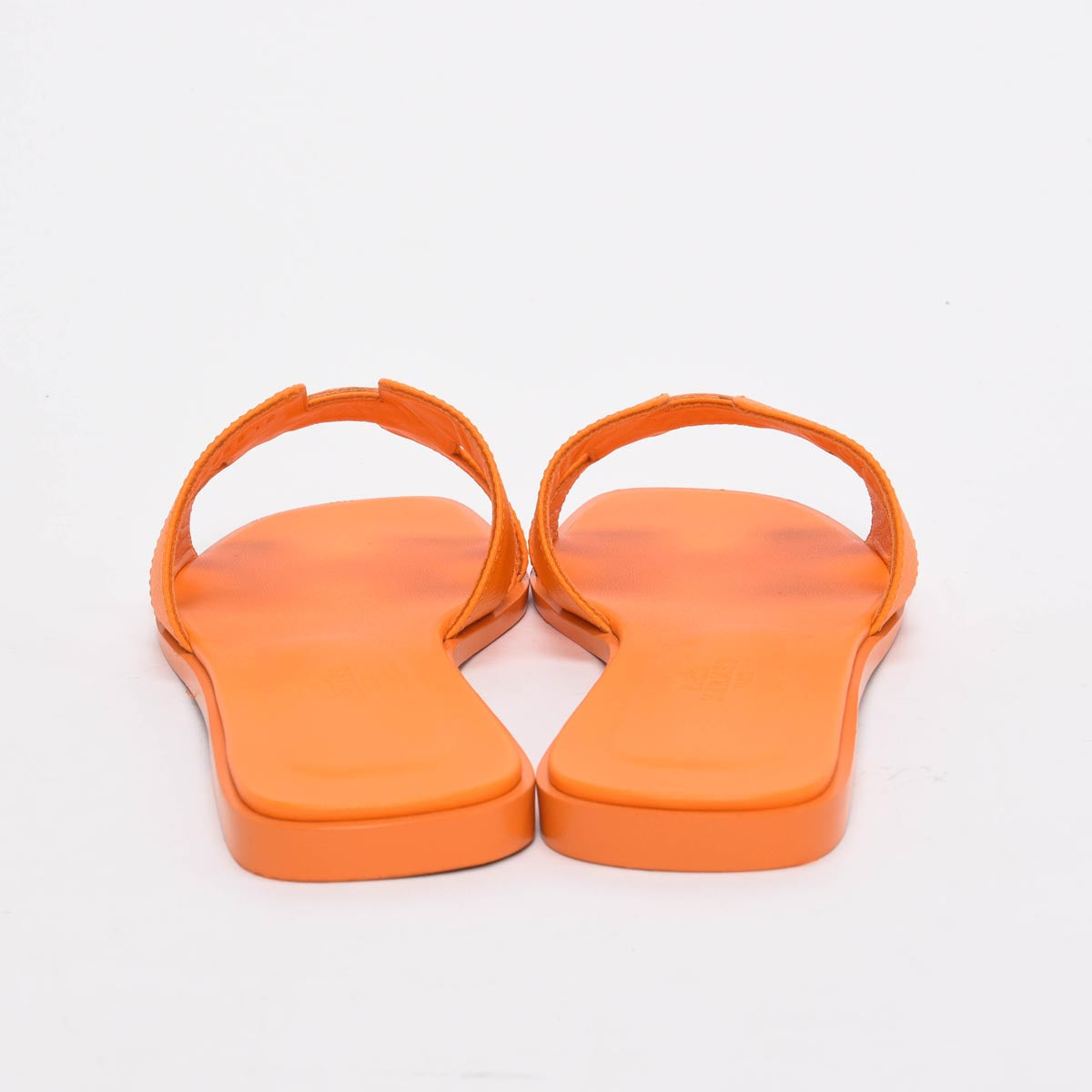 Hermes Orange Sunset Epsom Oran Sandals 38